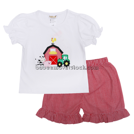 Animal farm applique girl set - BB1472